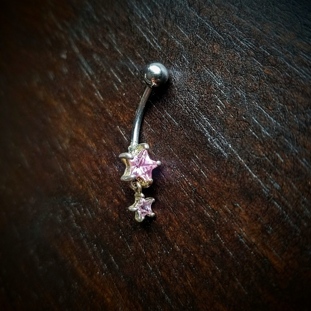 3 for $15 Bellybutton Rings - Pink Star